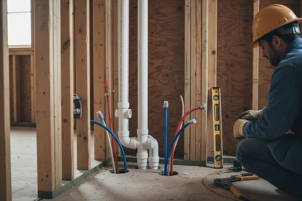 Drain and supply rough-in during Toilet Repair and Installation in Milton Freewater
